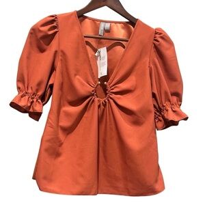 ASOS Petite Burnt Orange Short Sleeve Blouse Women’s Size 00